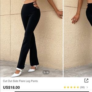 Waist cut out black pants